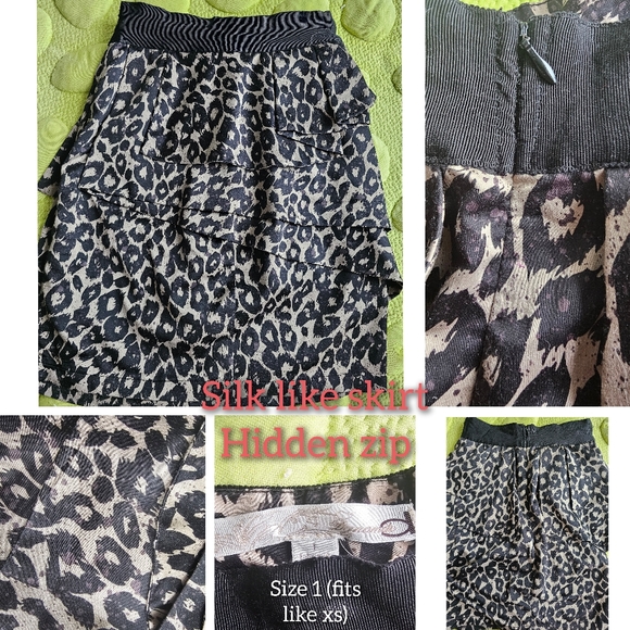 Silk like Leopard Skirt - Picture 1 of 1